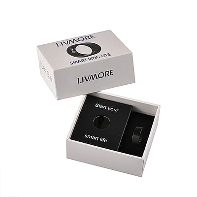 Livmore Multifunctional V1 Smart Ring in ION Plated Black Stainless Steel (Size 7.0)