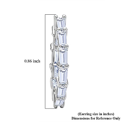 D'Joy Moissanite 1.80 ctw Hoop Earrings in Rhodium Over Sterling Silver