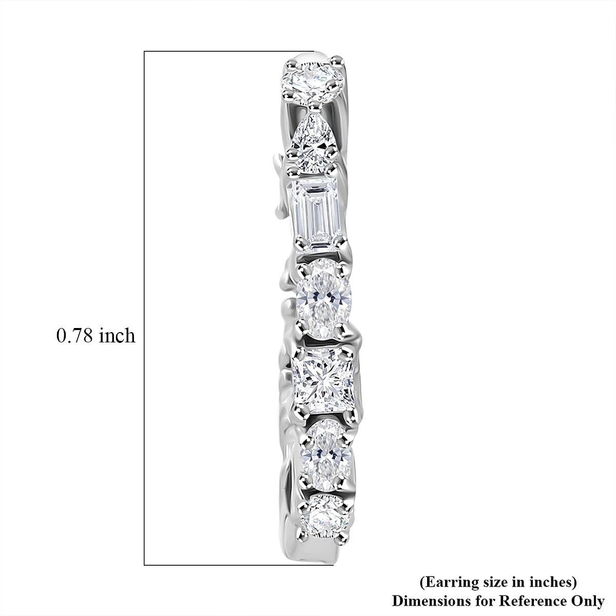 D'Joy Moissanite 1.70 ctw Hoop Earrings in Rhodium Over Sterling Silver image number 5