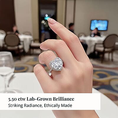 IGI Certified Luxuriant Lab Grown Diamond Heart Ring in 950 Platinum 5.50 ctw (Size 10.0)