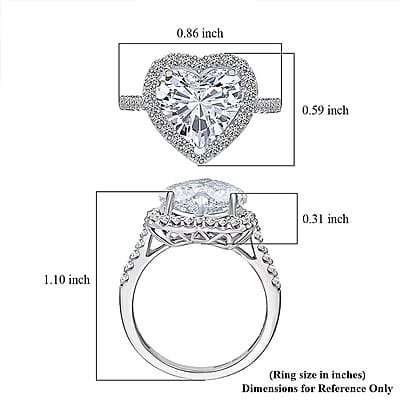 IGI Certified Luxuriant Lab Grown Diamond Heart Ring in 950 Platinum 5.50 ctw (Size 10.0)