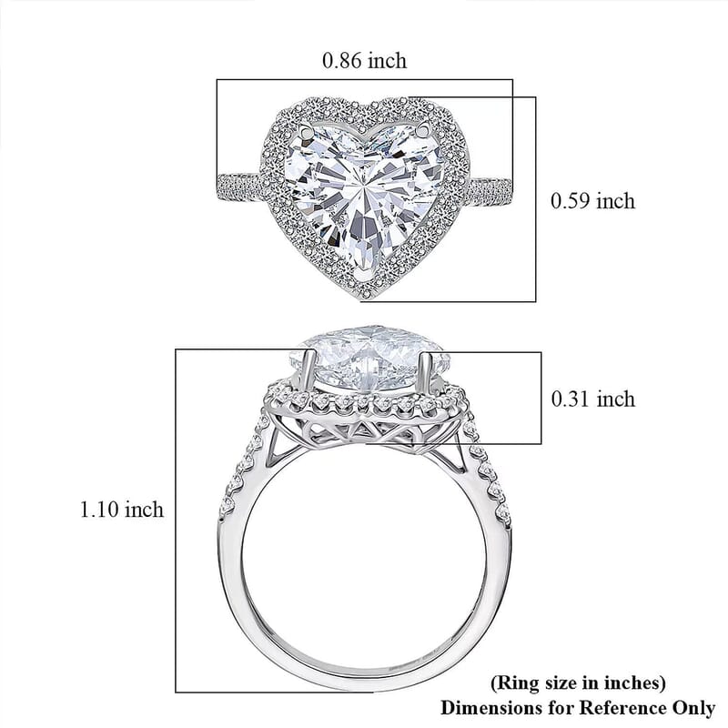 IGI Certified Luxuriant Lab Grown Diamond Heart Ring in 950 Platinum 5.50 ctw (Size 10.0)