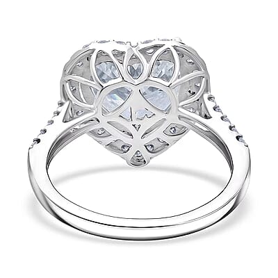 IGI Certified Luxuriant Lab Grown Diamond Heart Ring in 950 Platinum 5.50 ctw (Size 10.0)