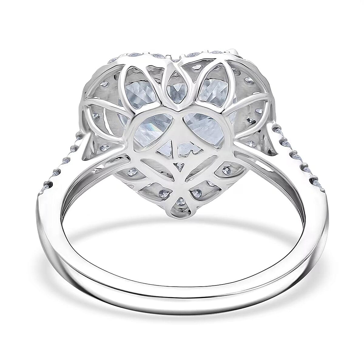 IGI Certified Luxuriant Lab Grown Diamond Heart Ring in 950 Platinum 5.50 ctw (Size 12.0) image number 7