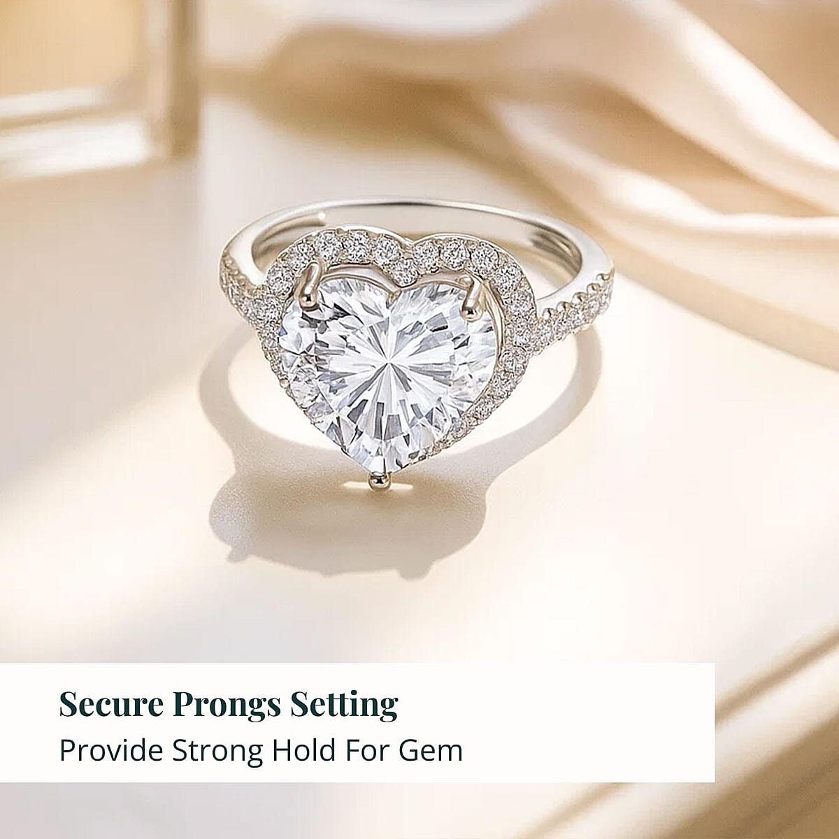 IGI Certified Luxuriant Lab Grown Diamond Heart Ring in 950 Platinum 5.50 ctw (Size 8.0) image number 4