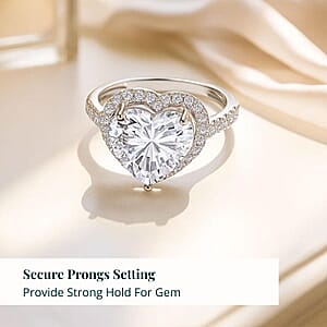 IGI Certified Luxuriant Lab Grown Diamond Heart Ring in 950 Platinum 5.50 ctw (Size 9.5)