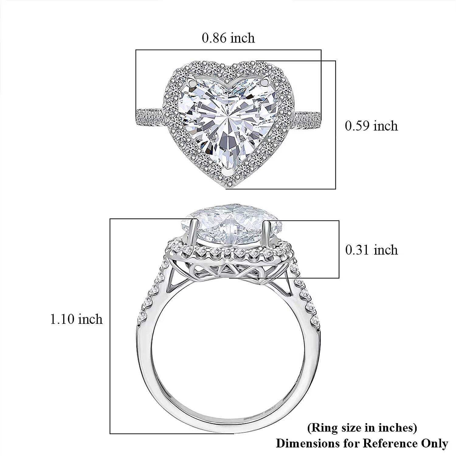 IGI Certified Luxuriant Lab Grown Diamond Heart Ring in 950 Platinum 5.50 ctw (Size 9.5)