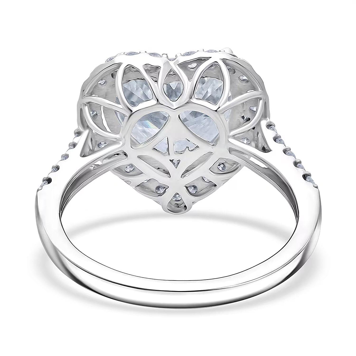 IGI Certified Luxuriant Lab Grown Diamond Heart Ring in 950 Platinum 5.50 ctw (Size 9.5)