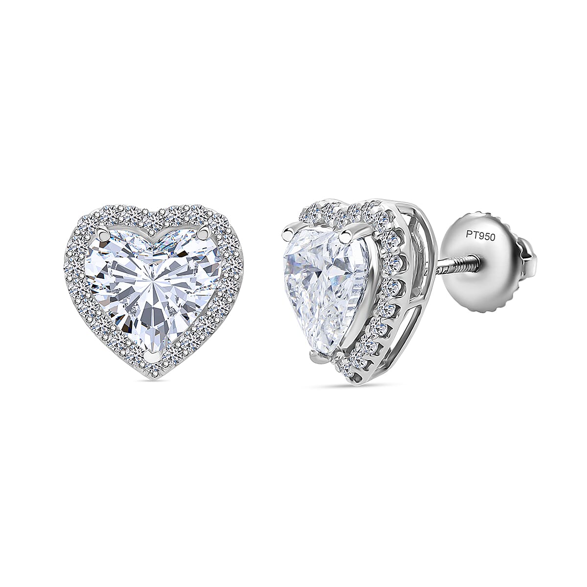 Doorbuster IGI Certified Luxuriant Lab Grown Diamond E-F VS 5.50 ctw The Heart's Aura Earrings in 950 Platinum image number 0