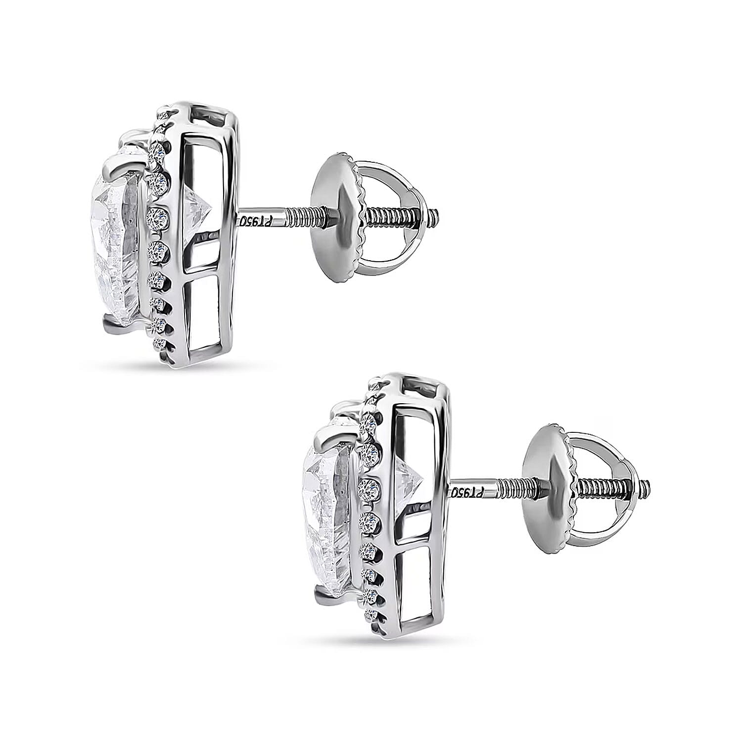 IGI Certified Luxuriant Lab Grown Diamond E-F VS 5.50 ctw The Heart's Aura Earrings in 950 Platinum