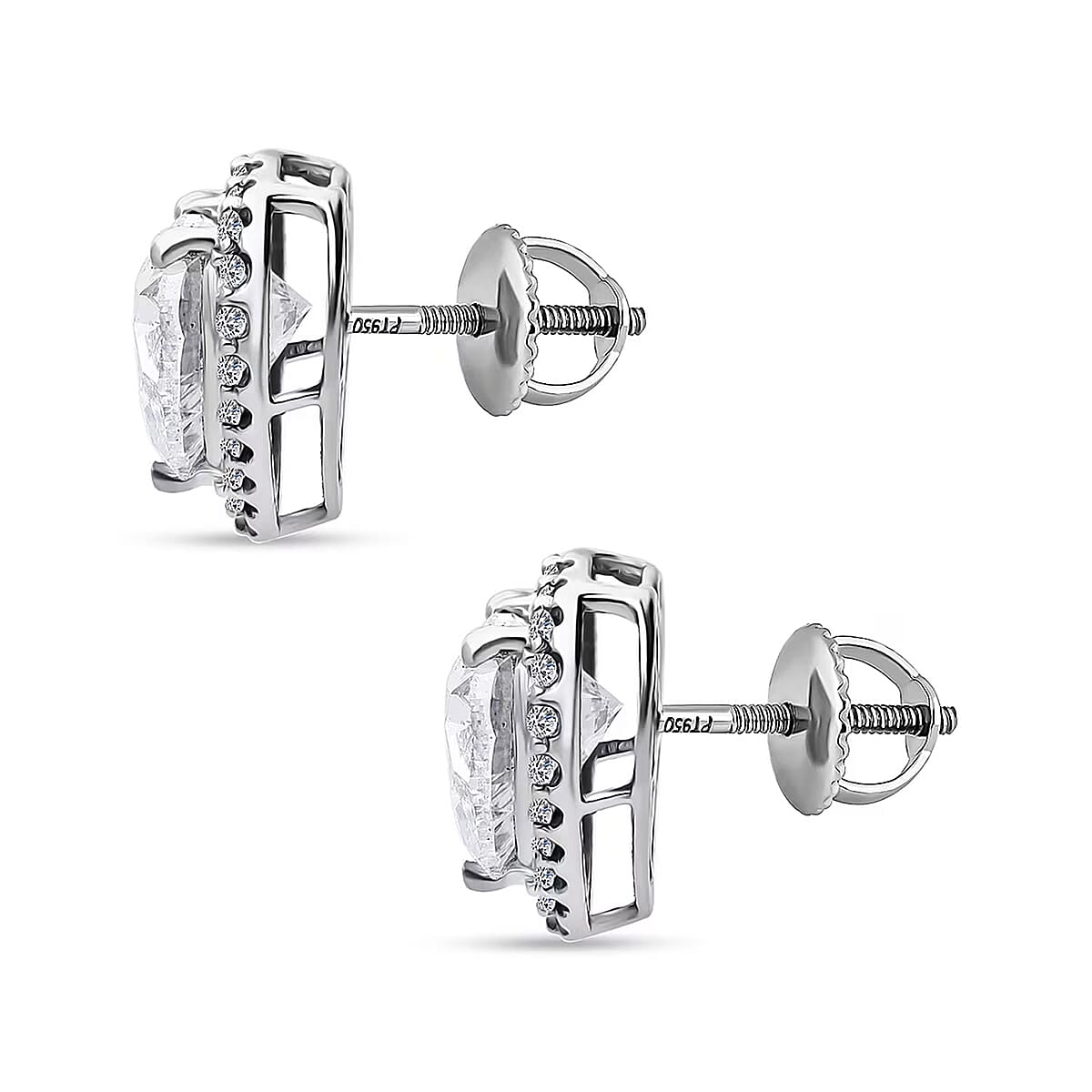 Doorbuster IGI Certified Luxuriant Lab Grown Diamond E-F VS 5.50 ctw The Heart's Aura Earrings in 950 Platinum image number 7
