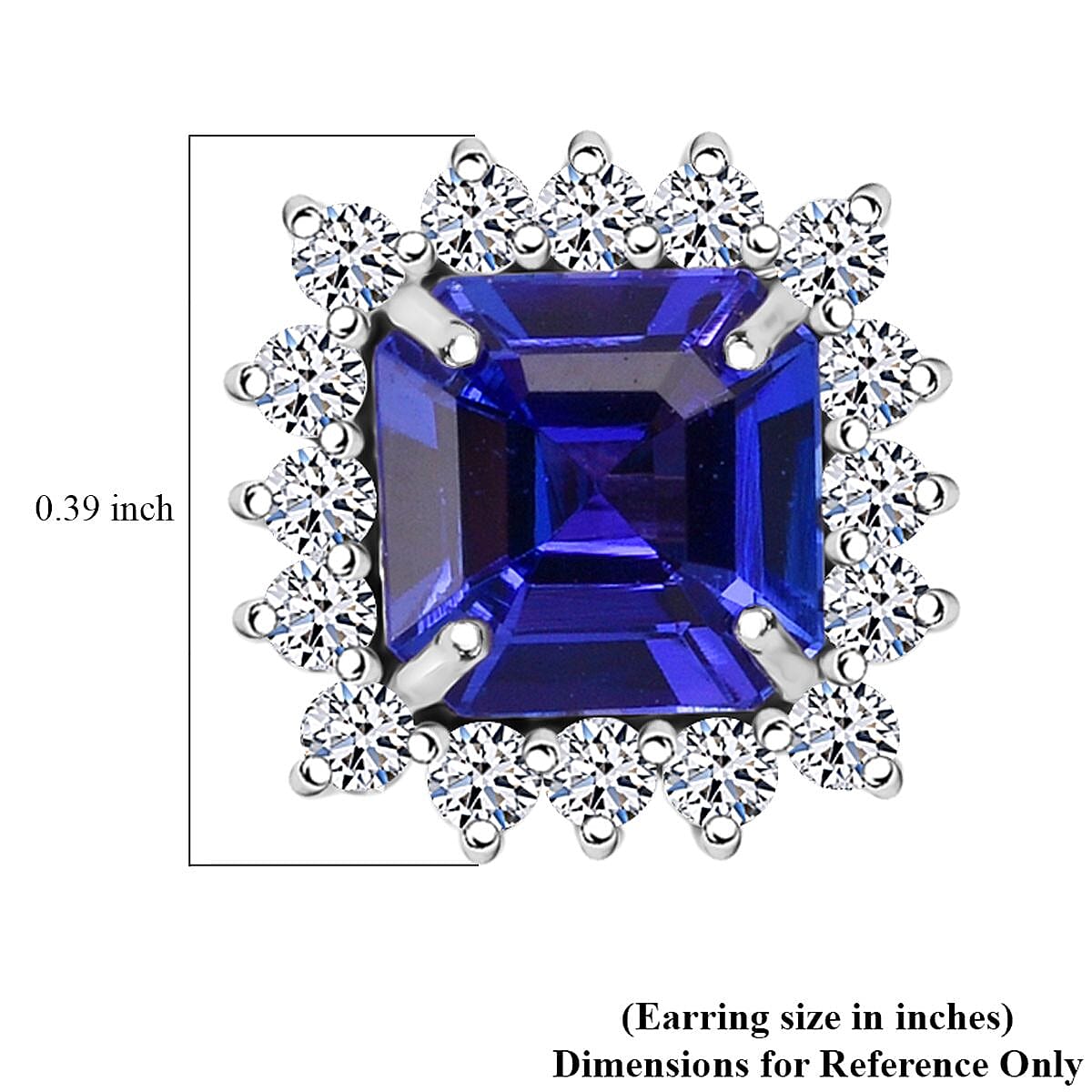 AAA Tanzanite and E-F VS Luxuriant Lab Grown Diamond Earrings in 10K White Gold 2.60 ctw image number 5