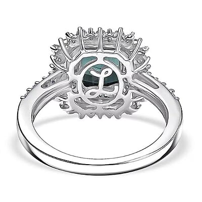 IGI Certified Luxoro AAA Monte Belo  Indicolite, Diamond (I2) Art Deco Ring in 10K White Gold 2.35 ctw (Size 12.0)