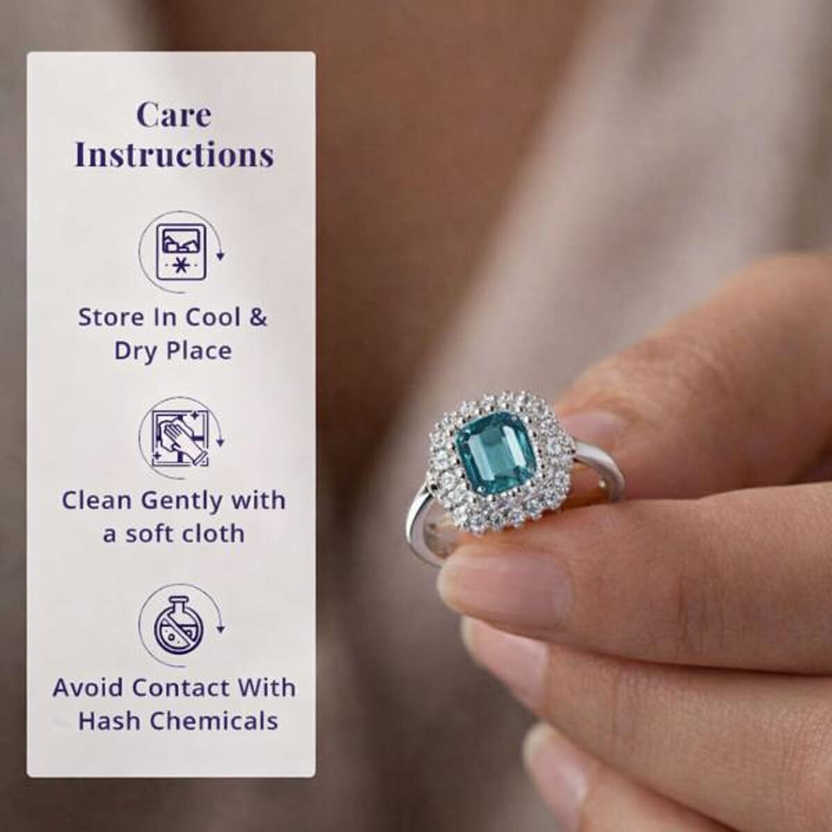 IGI Certified Luxoro AAA Monte Belo  Indicolite, Diamond (I2) Art Deco Ring in 10K White Gold 2.35 ctw (Size 6.0) image number 4