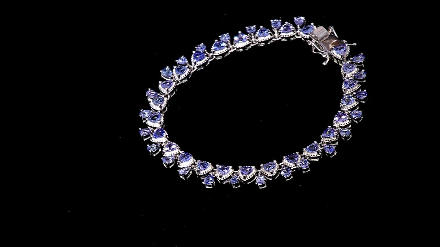 D'Joy Tanzanite Bracelet in Rhodium Over Sterling Silver (6.50 In) 7.65 ctw