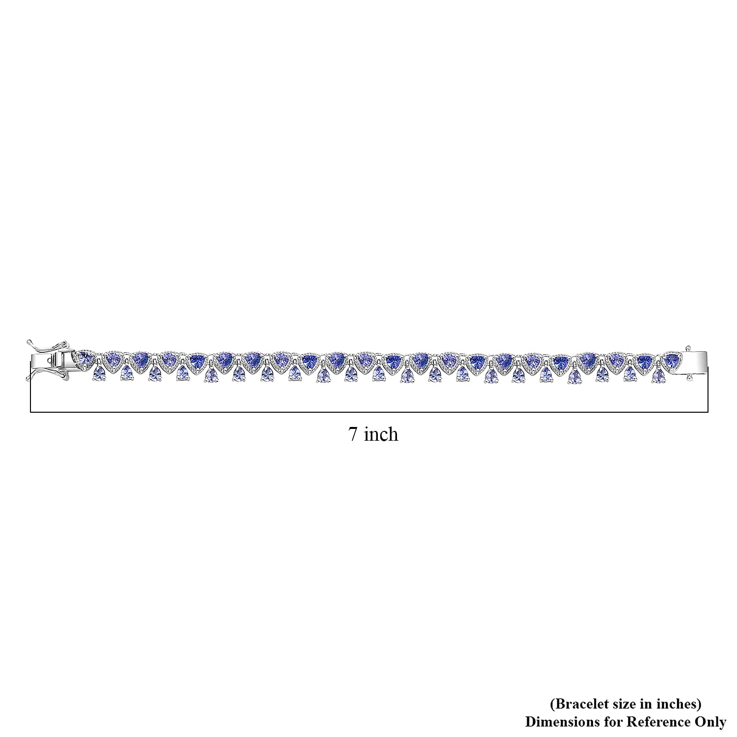 D'Joy Tanzanite 7.65 ctw Floral Vines Bracelet in Rhodium Over Sterling Silver (6.50 In)
