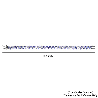 D'Joy Tanzanite 8.25 ctw Floral Vines Bracelet in Rhodium Over Sterling Silver (8.00 In)