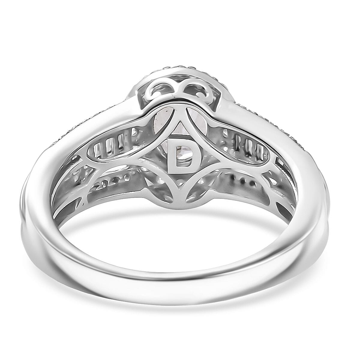 D'Joy Turkizite and Moissanite 1.65 ctw Ring in Rhodium Over Sterling Silver (Size 8.0) image number 3