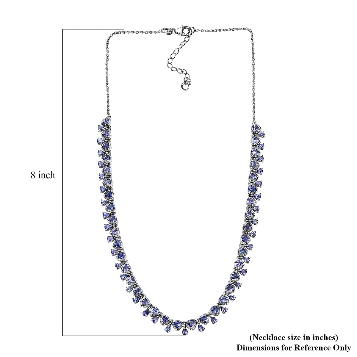 D'Joy Tanzanite 13.00 ctw Floral Vines Necklace in Rhodium Over Sterling Silver 18 Inches image number 5