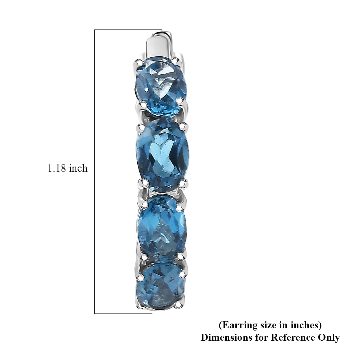 D'Joy London Blue Topaz 13.30 ctw Earrings in Rhodium Over Sterling Silver image number 4