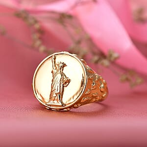 EverTrue Bronzella Collection Statue of Liberty Men's Ring in 18K Yellow Gold Plated Bronze (Size 10.0)
