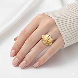 EverTrue Bronzella Collection Statue of Liberty Men's Ring in 18K Yellow Gold Plated Bronze (Size 9.0)