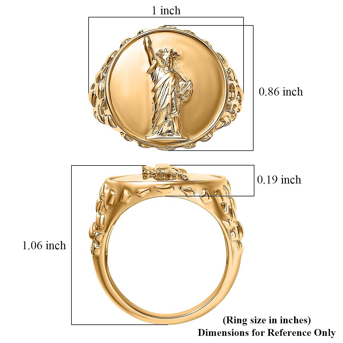 Doorbuster EverTrue Bronzella Collection Eiffel Tower Men's Ring in 18K YG Plated Bronze (Size 9.0) image number 5