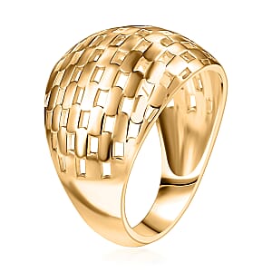 EverTrue Bronzella Collection Beaded Woven Dome Band Ring in 18K YG Plated Bronze (Size 11.0)