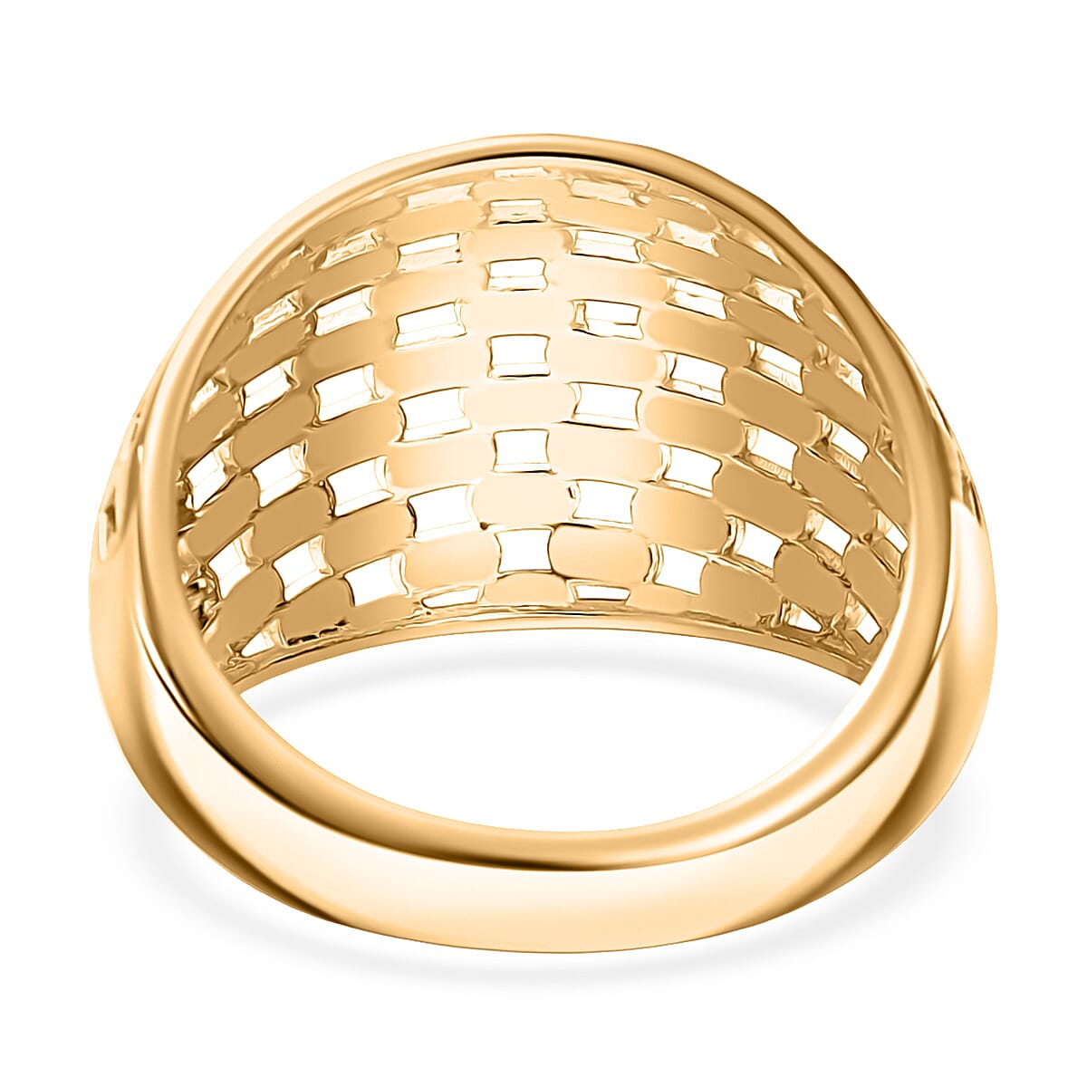 EverTrue Bronzella Collection Beaded Woven Dome Band Ring in 18K YG Plated Bronze (Size 7.0)