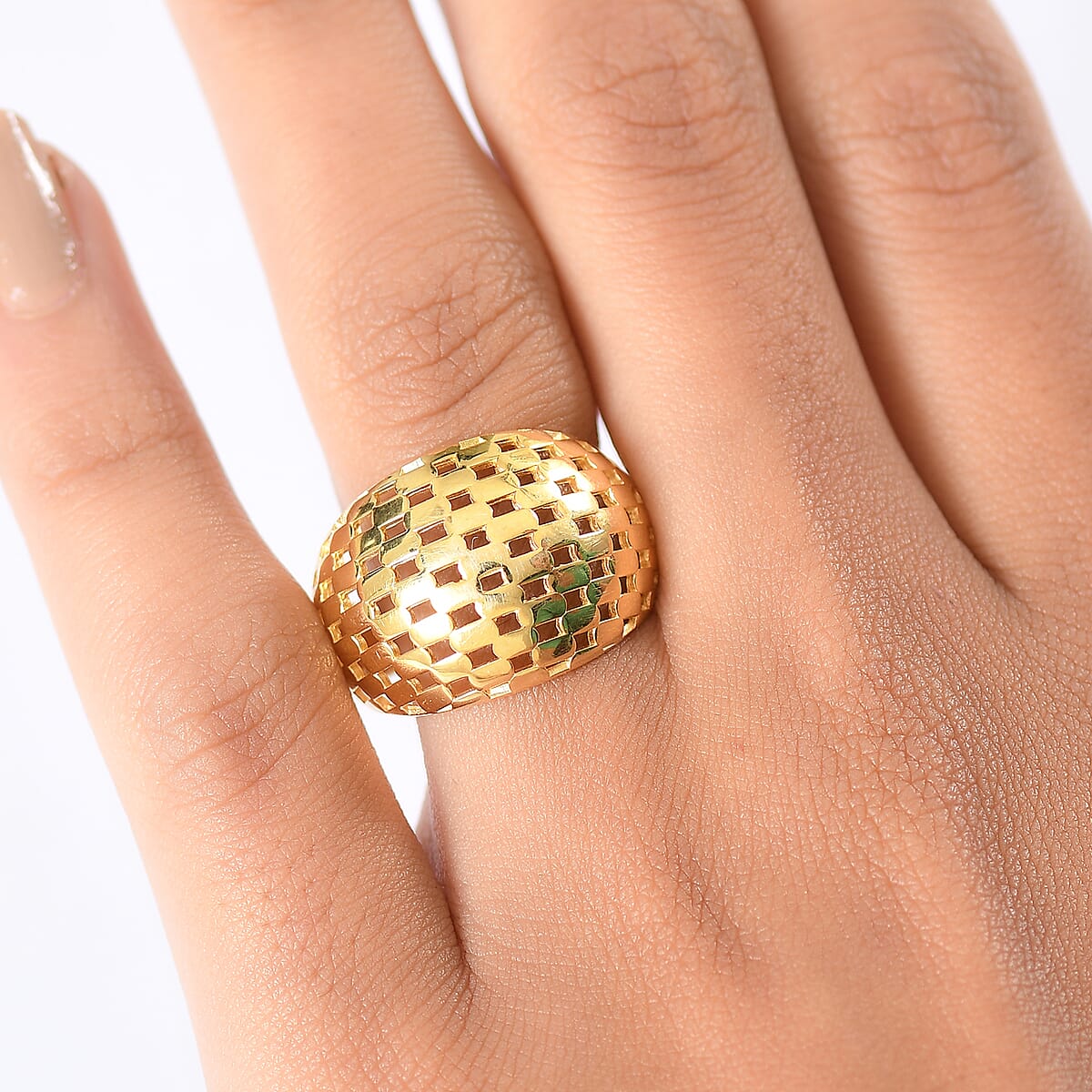 EverTrue Bronzella Collection Beaded Dome Ring in 18K YG Plated Bronze (Size 9.0) image number 2