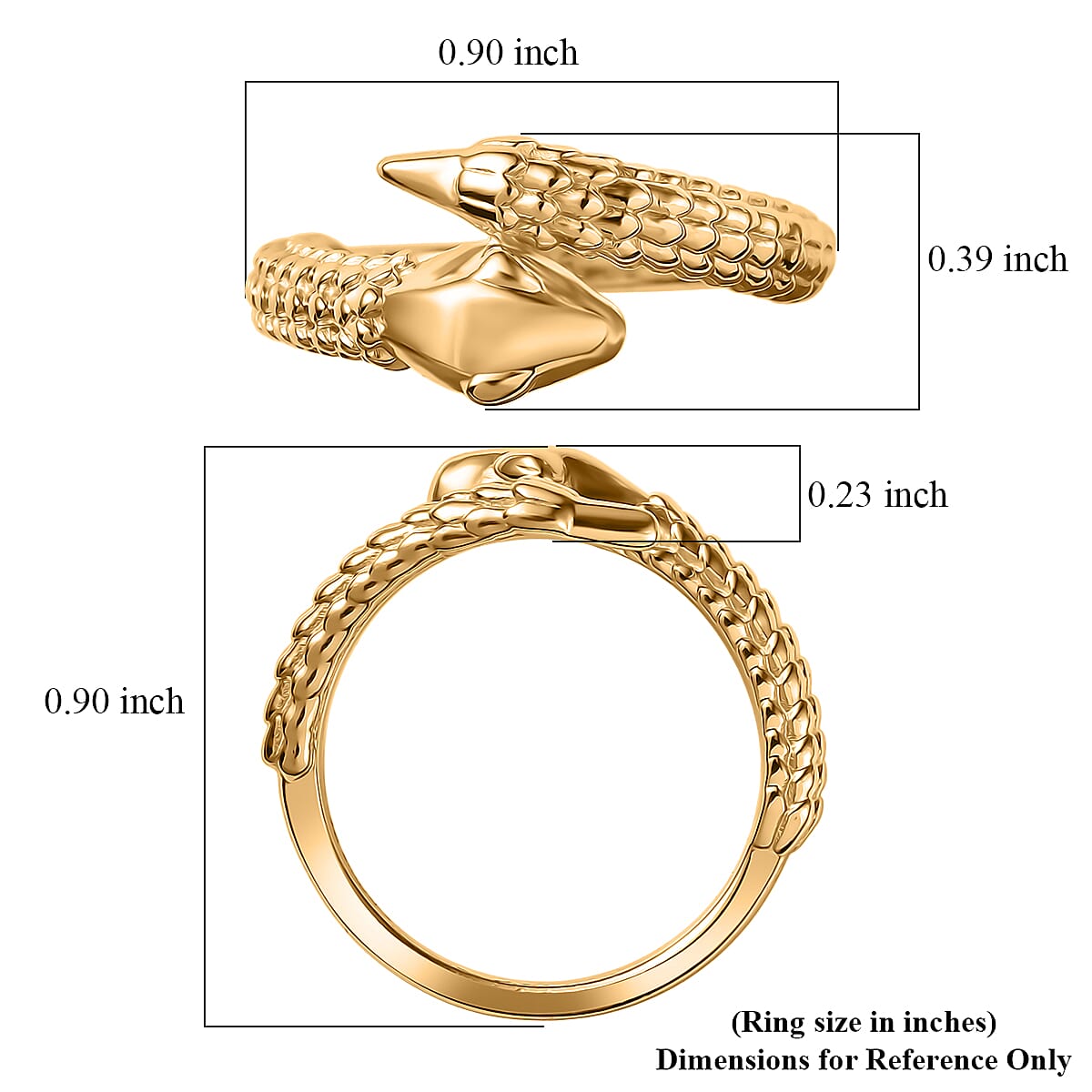 EverTrue Bronzella Collection Serpent Ring in 18K YG Plated Bronze (Size 8.0) image number 5
