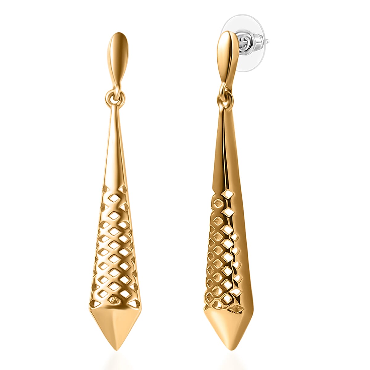 EverTrue Bronzella Collection Tapered Spike Drop Earrings in 18K YG Plated Bronze