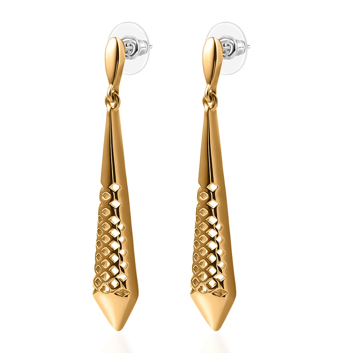 EverTrue Dangling Earrings in 18K YG Plated Bronze image number 3