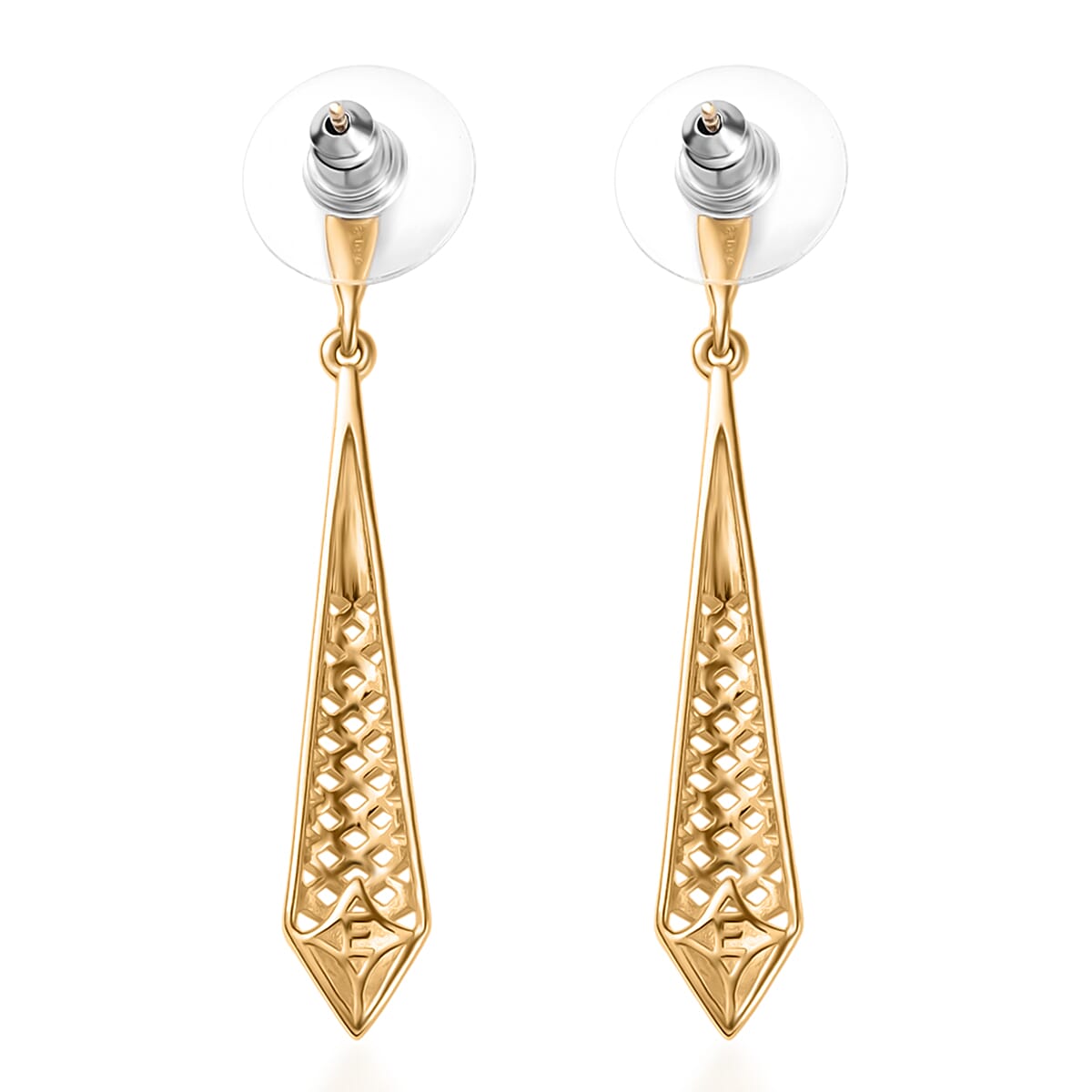 EverTrue Dangling Earrings in 18K YG Plated Bronze image number 5