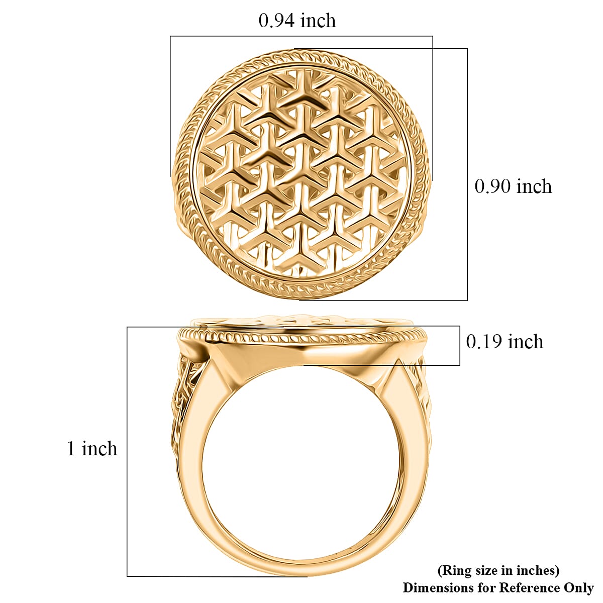 EverTrue Bronzella Collection Sacred Lattice Ring in 18K YG Plated Bronze (Size 5.0) image number 5