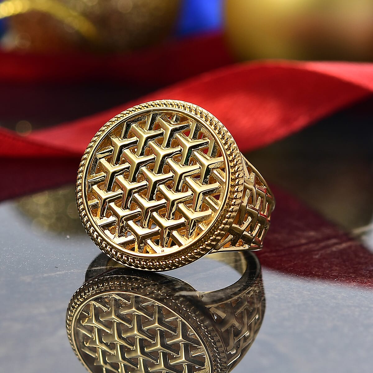 EverTrue Bronzella Collection Sacred Lattice Ring in 18K YG Plated Bronze (Size 6.0) image number 1