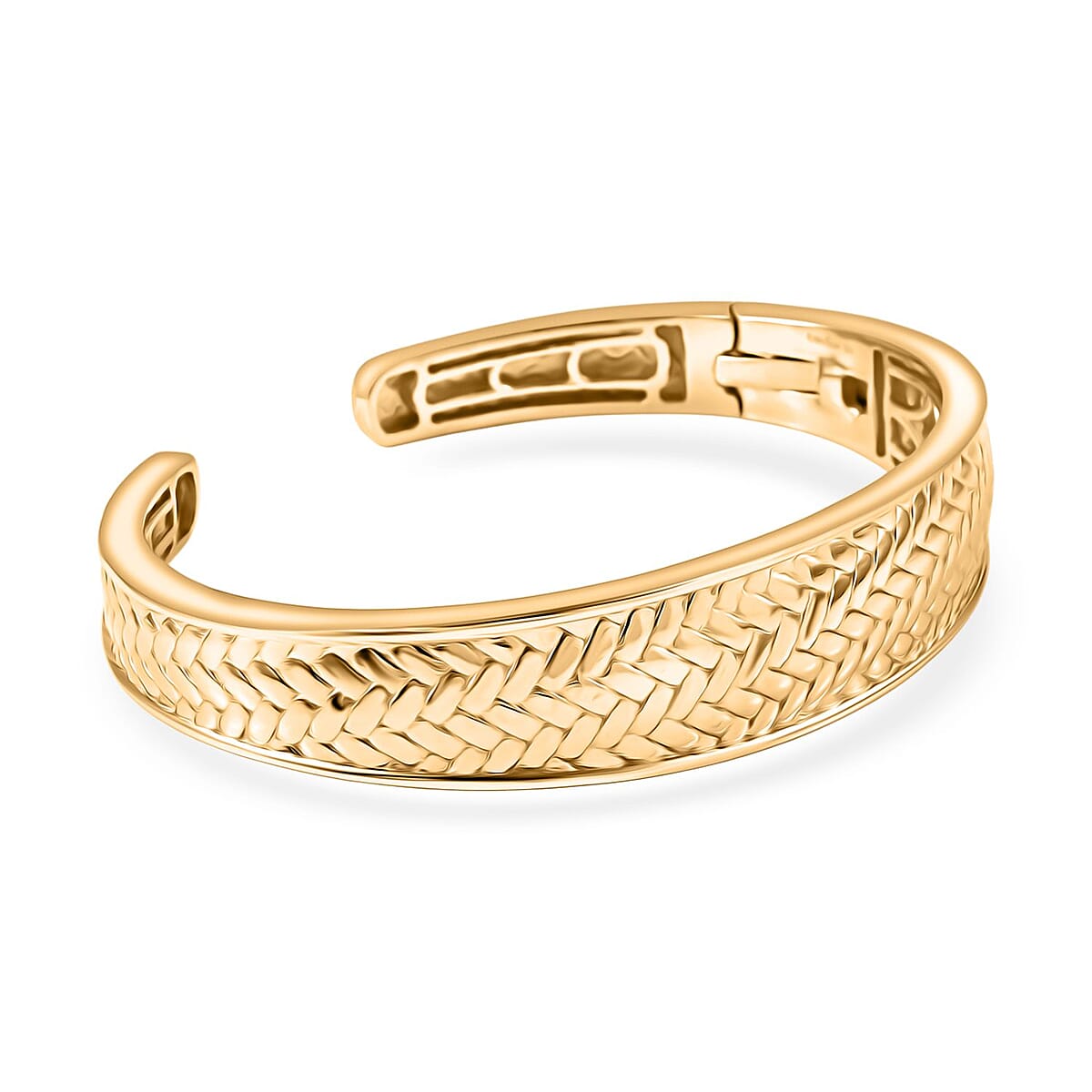 EverTrue Bronzella Collection Spiga d&rsquo;Oro Weave Cuff Bracelet in 18K YG Plated Bronze (7.25 In) image number 3