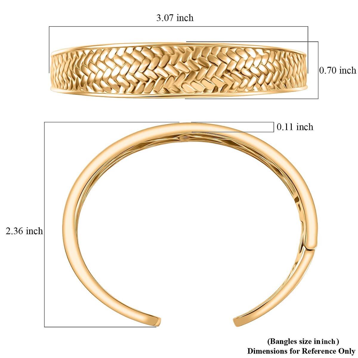 EverTrue Bronzella Collection Spiga d&rsquo;Oro Weave Cuff Bracelet in 18K YG Plated Bronze (7.25 In) image number 5