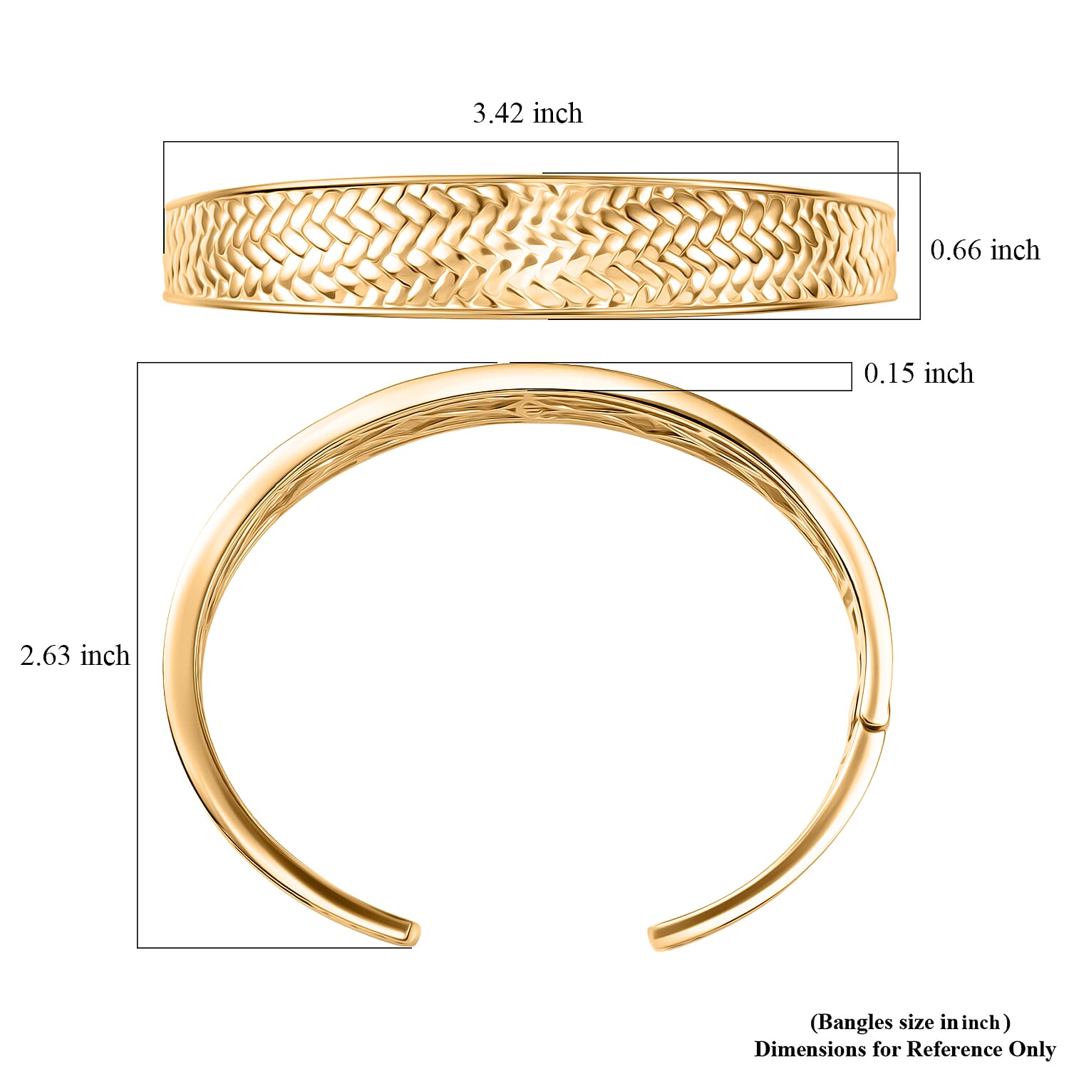 EverTrue Bronzella Collection Spiga d’Oro Weave Cuff Bracelet in 18K YG Plated Bronze (8.00 In)