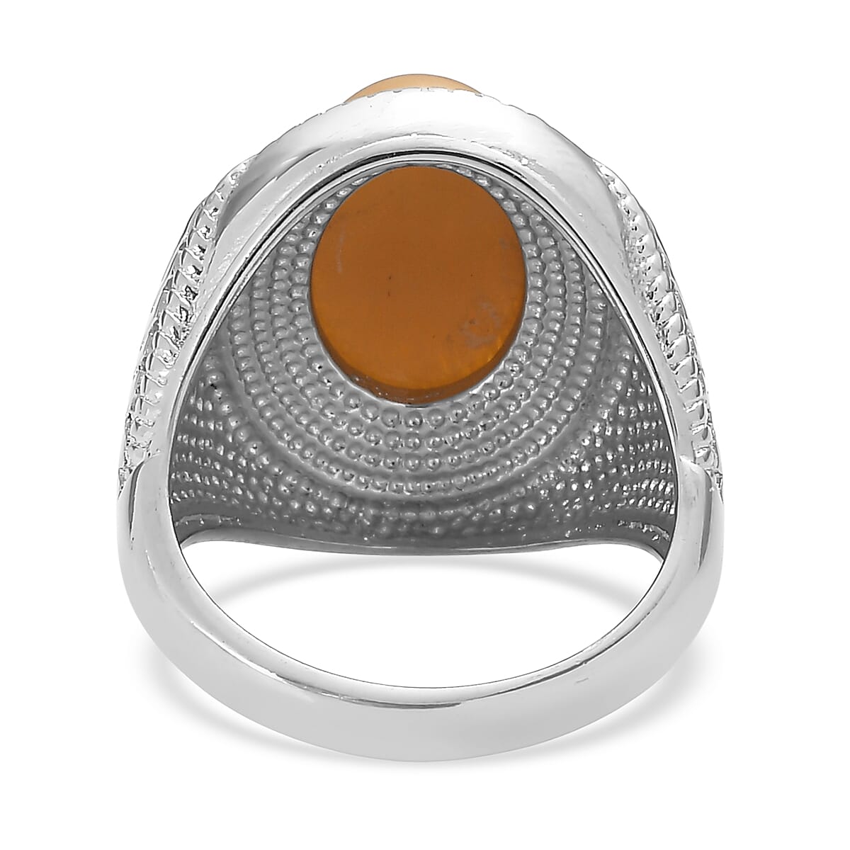 EverTrue Yellow Aventurine 6.30 ctw Solitaire Ring in Stainless Steel (Size 6.0) image number 4