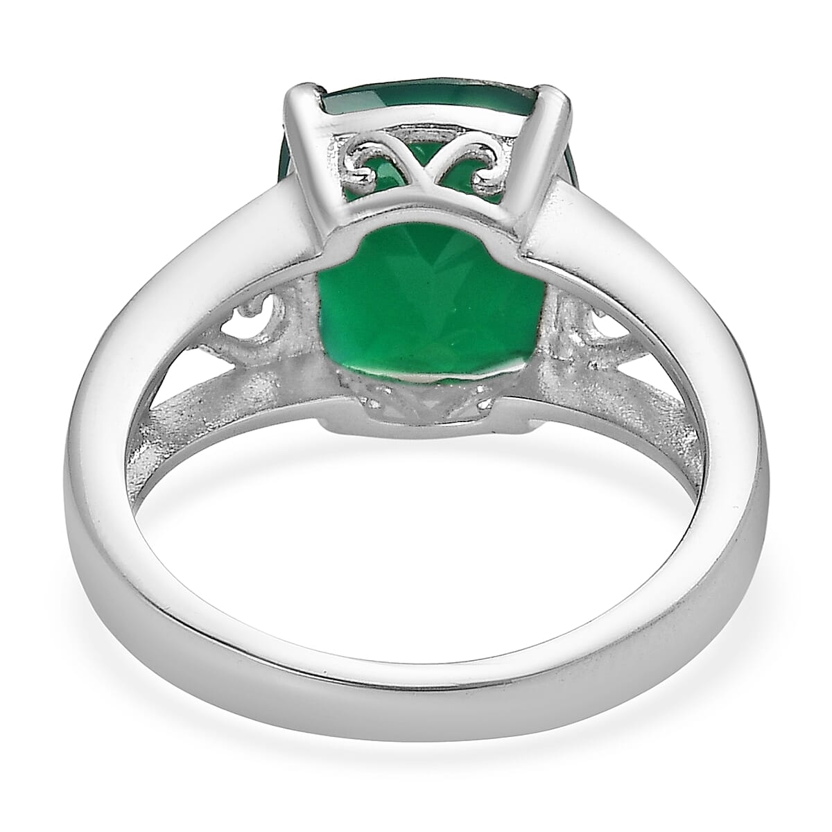 EverTrue Green Onyx 5.10 ctw Solitaire Ring in Stainless Steel (Size 10) image number 4