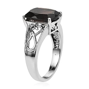 EverTrue Brazilian Smoky Quartz 4.85 ctw Solitaire Ring in Stainless Steel (Size 9.0)