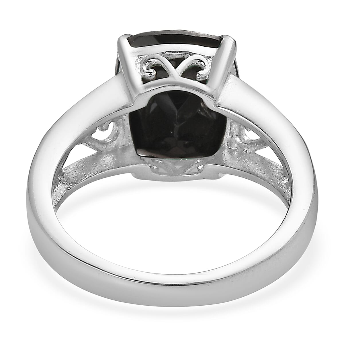 EverTrue Thai Black Spinel 7.15 ctw Solitaire Ring in Stainless Steel (Size 8.0)