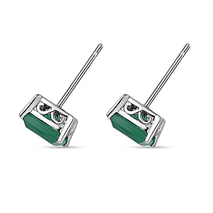 EverTrue Green Onyx 2.80 ctw Earrings in Stainless Steel
