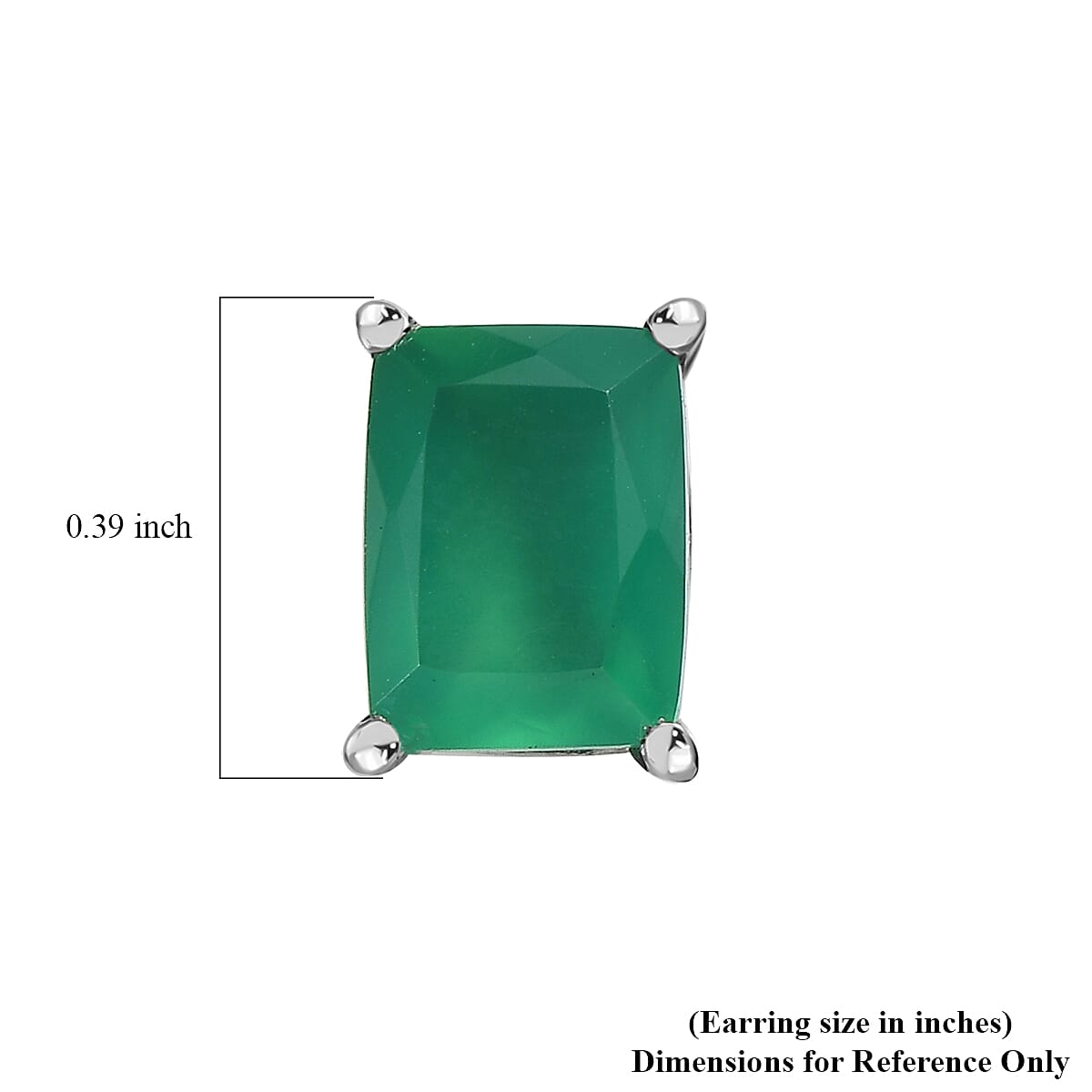EverTrue Green Onyx 2.80 ctw Stud Earrings in Stainless Steel