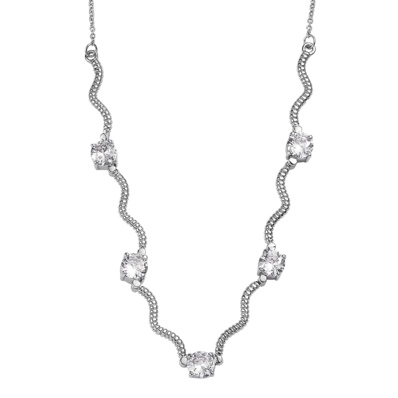 EverTrue Simulated Diamond Necklace in Stainless Steel 18 Inches