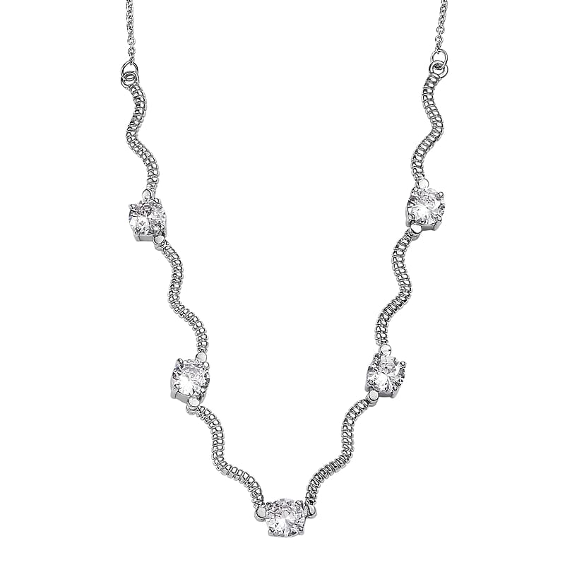 EverTrue Simulated Diamond Necklace in Stainless Steel 18 Inches