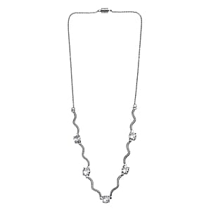 EverTrue Simulated Diamond Necklace in Stainless Steel 18 Inches 
