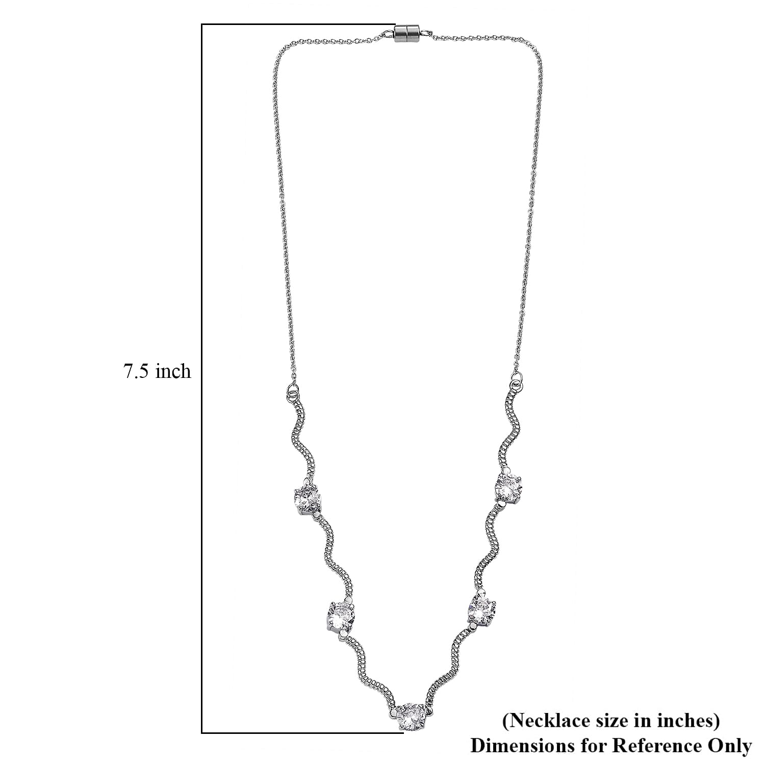 EverTrue Simulated Diamond Necklace in Stainless Steel 18 Inches