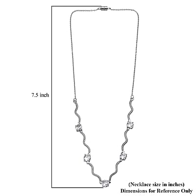 EverTrue Simulated Diamond Necklace in Stainless Steel 18 Inches